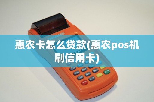 惠农卡怎么贷款(惠农pos机刷信用卡)