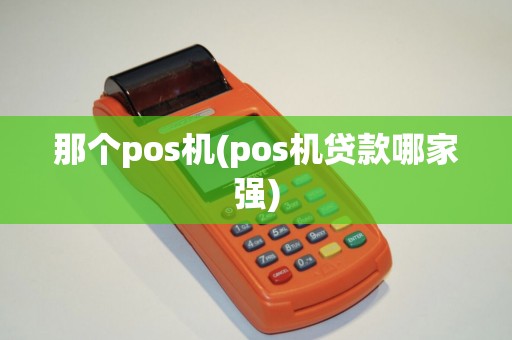 那个pos机(pos机贷款哪家强)