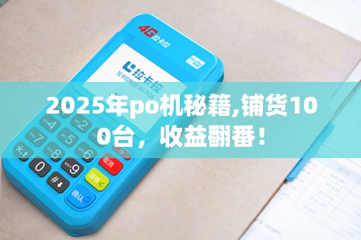 2025年po机秘籍,铺货100台，收益翻番！