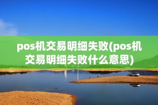 pos机交易明细失败(pos机交易明细失败什么意思)