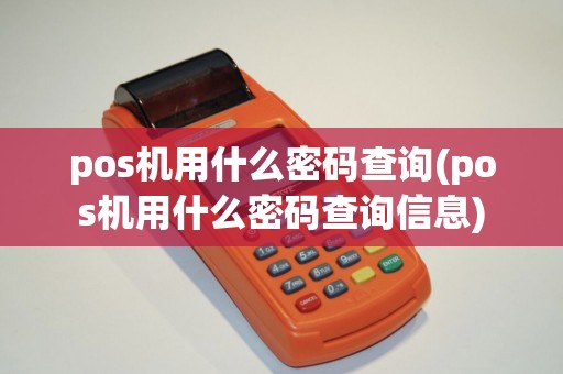 pos机用什么密码查询(pos机用什么密码查询信息)