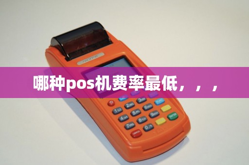 哪种pos机费率最低，，，