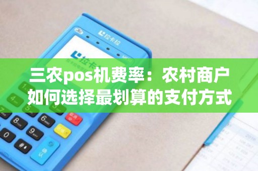 三农pos机费率：农村商户如何选择最划算的支付方式？