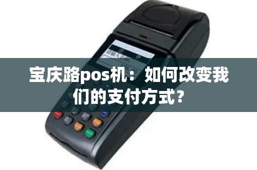 宝庆路pos机：如何改变我们的支付方式？