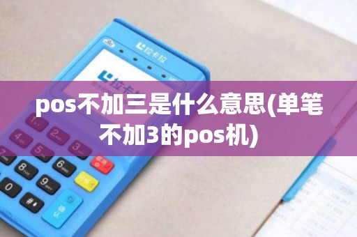 pos不加三是什么意思(单笔不加3的pos机)