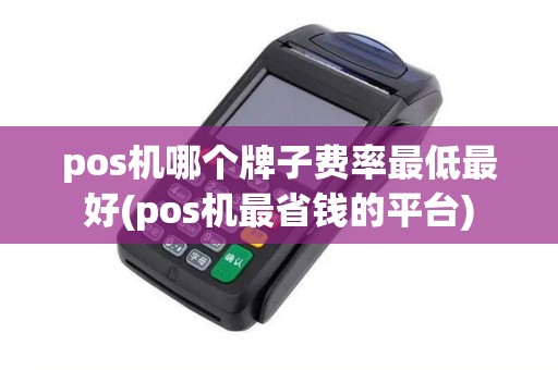 pos机哪个牌子费率最低最好(pos机最省钱的平台)