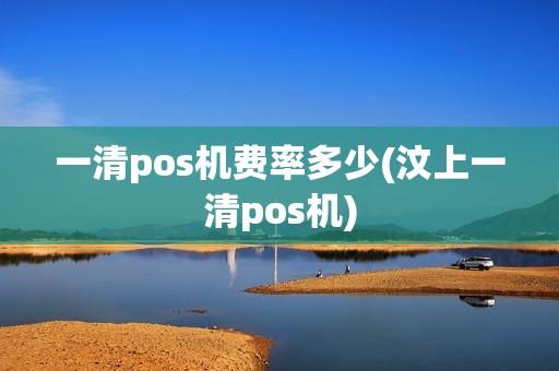 一清pos机费率多少(汶上一清pos机)